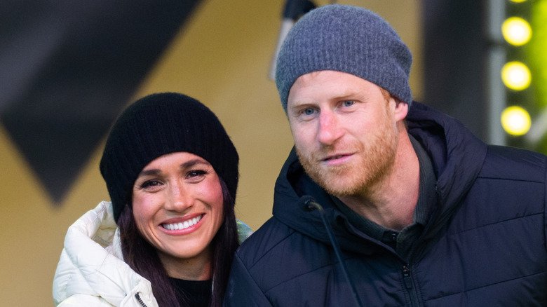 Meghan Markle and Prince Harry in winter clothing