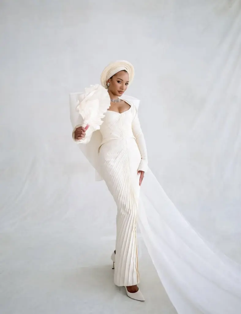 temi otedola shares stunning wedding photos captioned mr and mrs ajibade