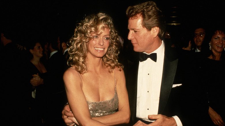 Farah Fawcett and Ryan O'Neil on red carpet