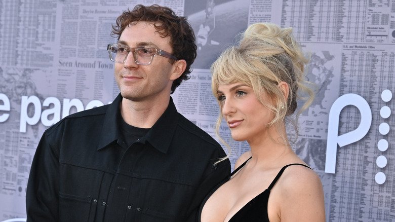 Daryl Sabara and Meghan Trainor attend Premiere of Peacocks series The Paper.