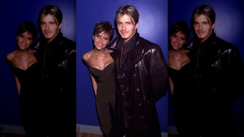 Victoria and David Beckham pose in 2000