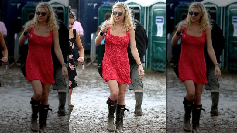 Chelsy Davy's Most Leggy, Non-Royal Looks 133 Chelsy Davy in an orange dress