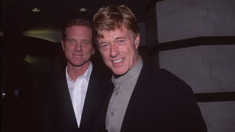 Growing Up Redford: Loss, Survival, and the Unscripted Parts of Family Life 131 James and Robert Redford posing together in the 90s.