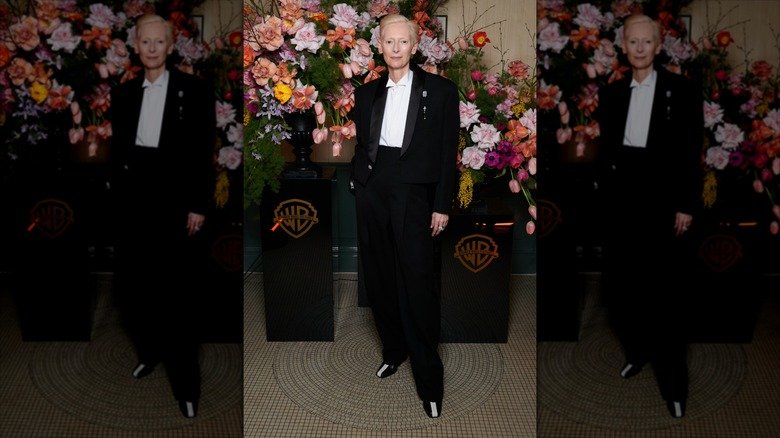 The 2026 BAFTA Awards Turned Into a Red Carpet Fashion Flop 130 Tilda Swinton posing in a Chanel suit at the 2026 BAFTAs