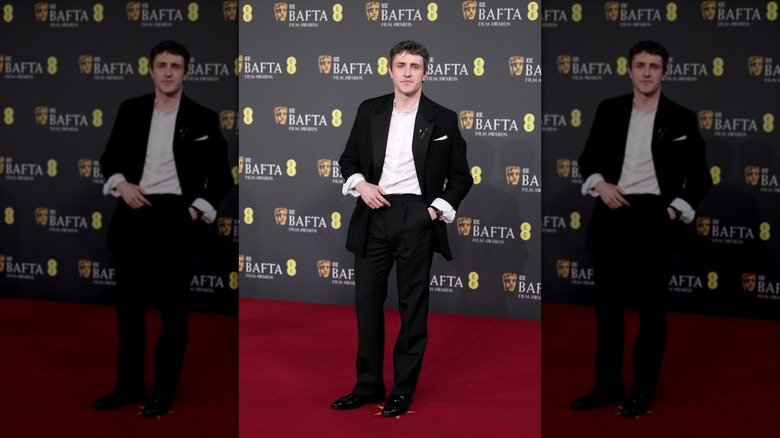 The 2026 BAFTA Awards Turned Into a Red Carpet Fashion Flop 131 Paul Mescal posing at the 2026 BAFTAs in a black suit