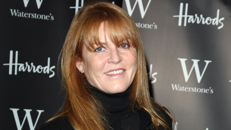 Closeup of Sarah Ferguson smiling on step-and-repeat in 2008