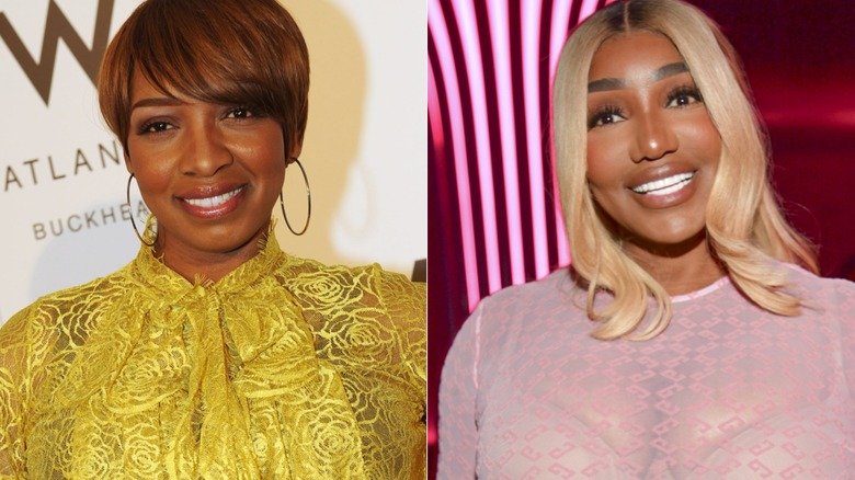 Side-by-side images of NeNe Leakes posing for a photo
