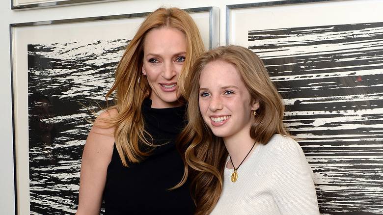 14-year-old Maya Hawke and mother Uma Thurman in 2013