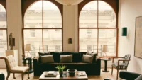 Paul Wesley and Natalie Kuckenburg inside their renovated downtown New York loft