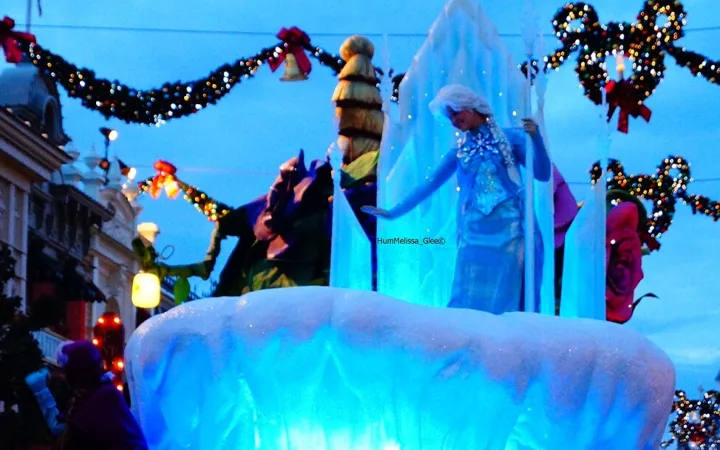 Elsa from Disney's Frozen appearing in the Magic on Parade