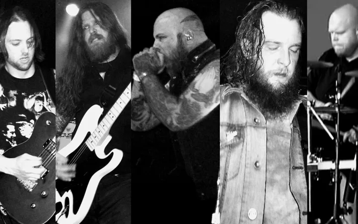 Members of Christian metal band Demon Hunter in a lineup collage