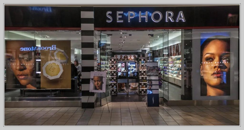 A Fenty Beauty retail display, representing Rihanna's largest business asset