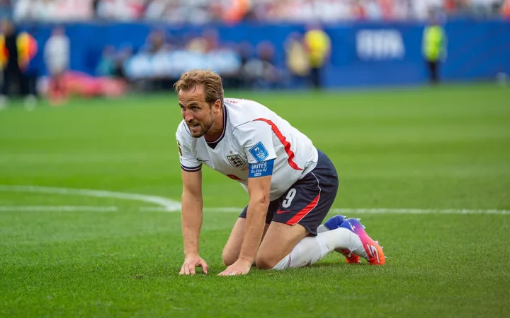 Harry Kane playing for England at the 2026 FIFA World Cup
