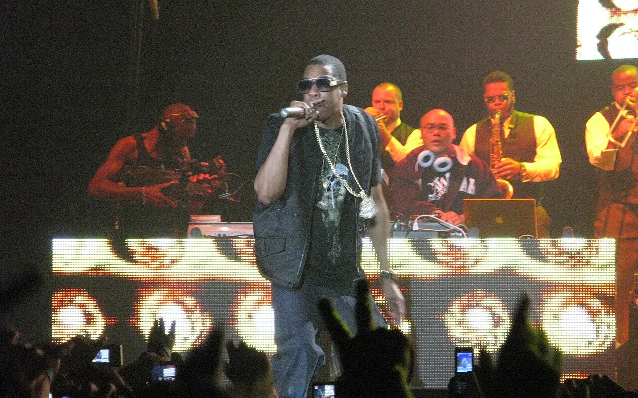 Jay-Z performing on stage