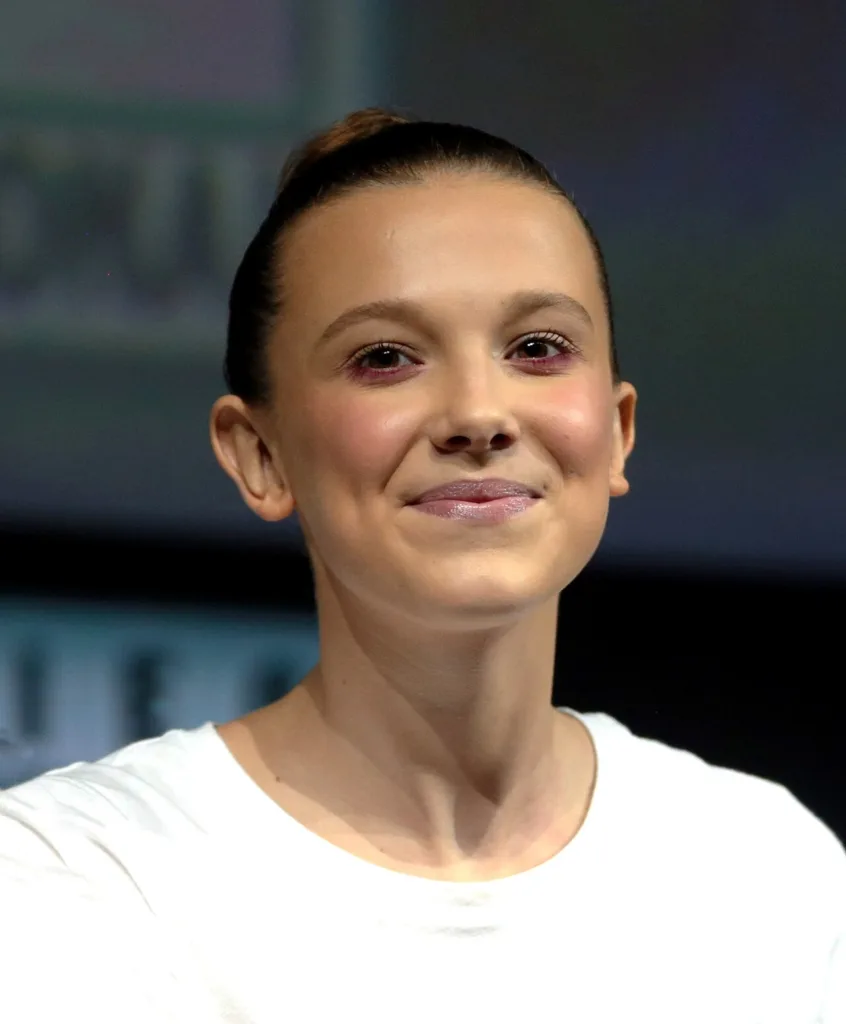 Millie Bobby Brown speaking at San Diego Comic-Con in 2018