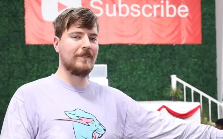 MrBeast speaking on camera in a YouTube video