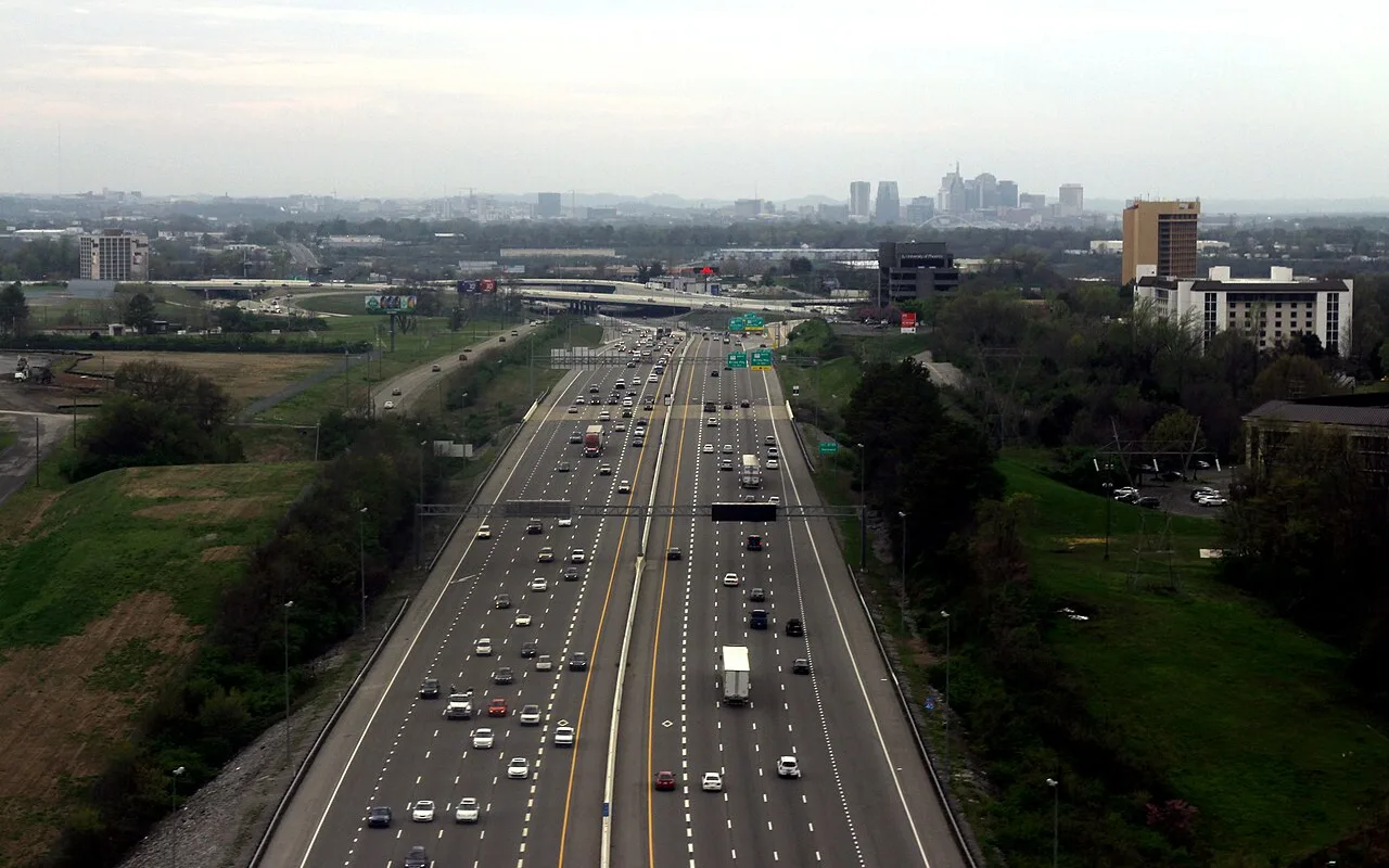 Interstate 40 near Nashville International Airport in Tennessee