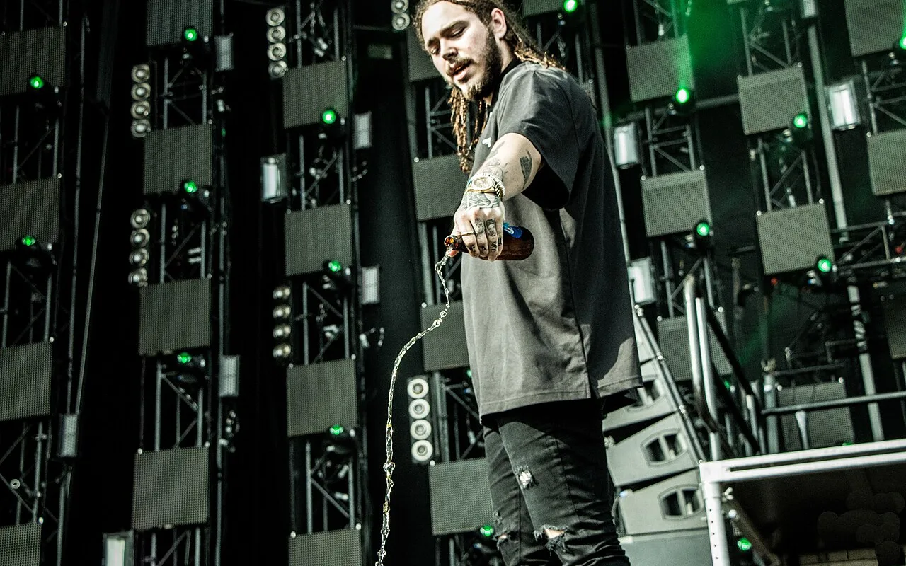 Post Malone performing on stage
