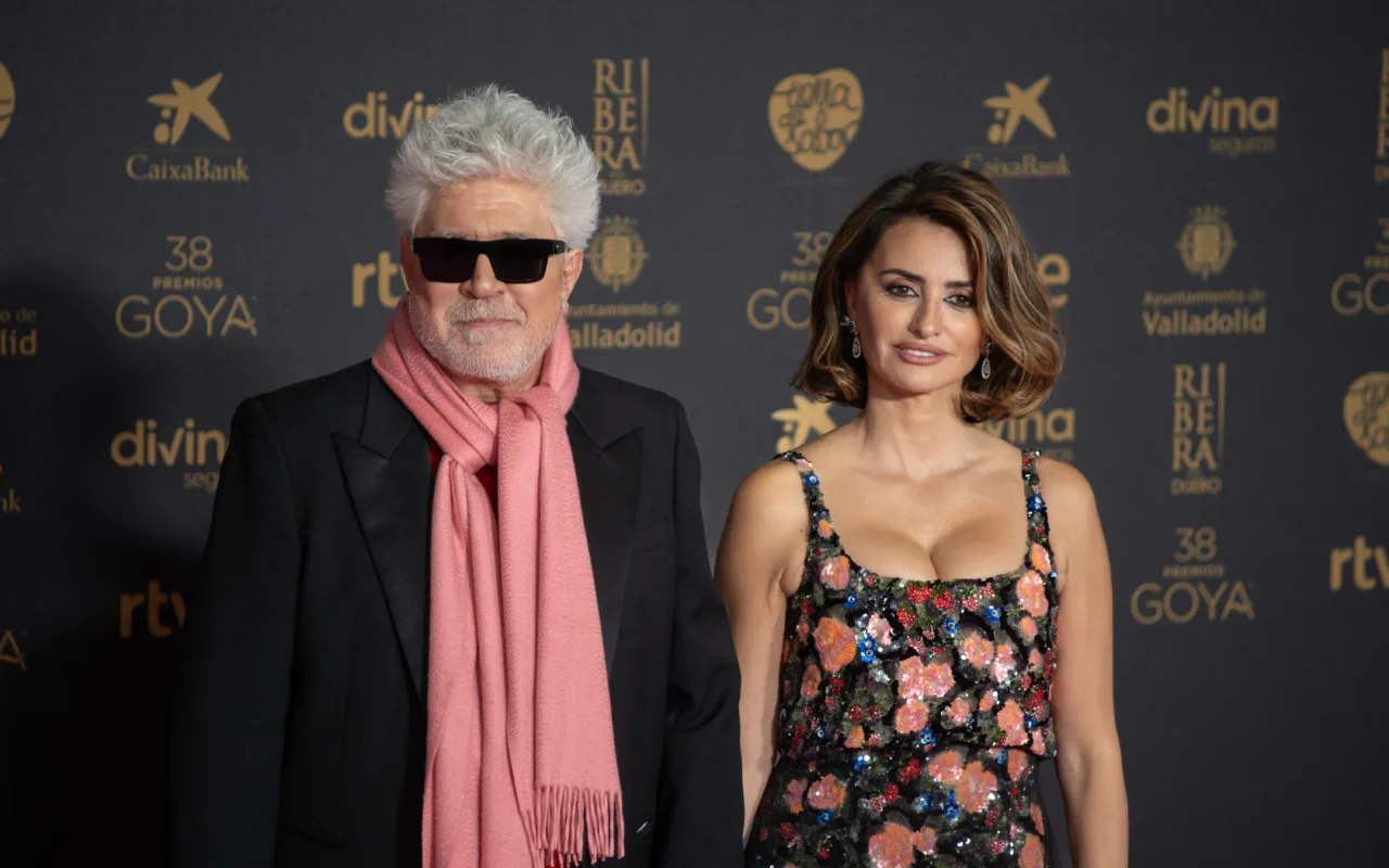 Penelope Cruz with Pedro Almodóvar on the Goya Awards red carpet