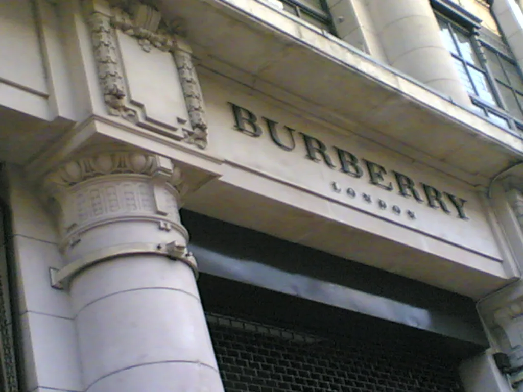 Burberry signage at Haymarket in London