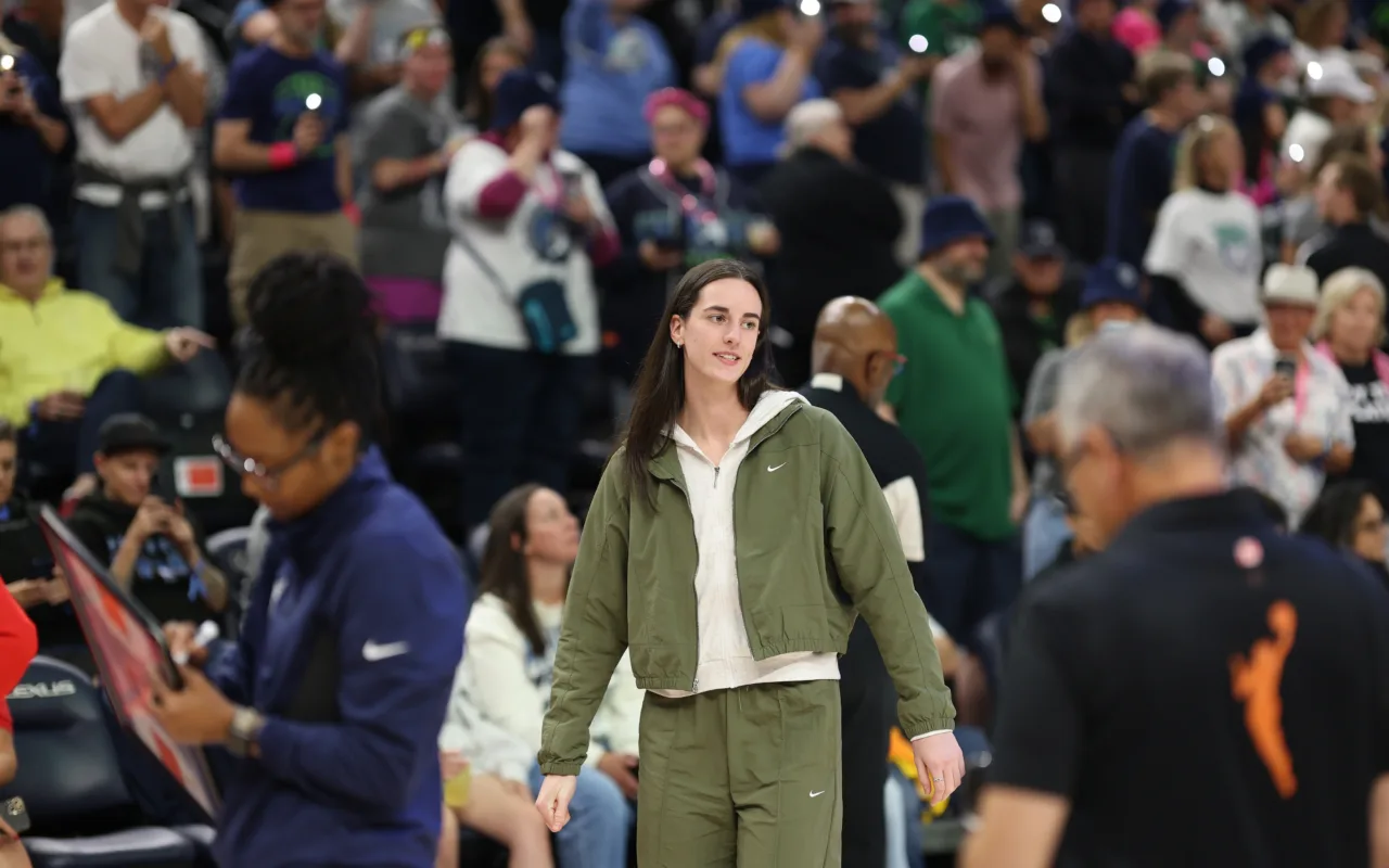 Caitlin Clark at an Indiana Fever game in 2025