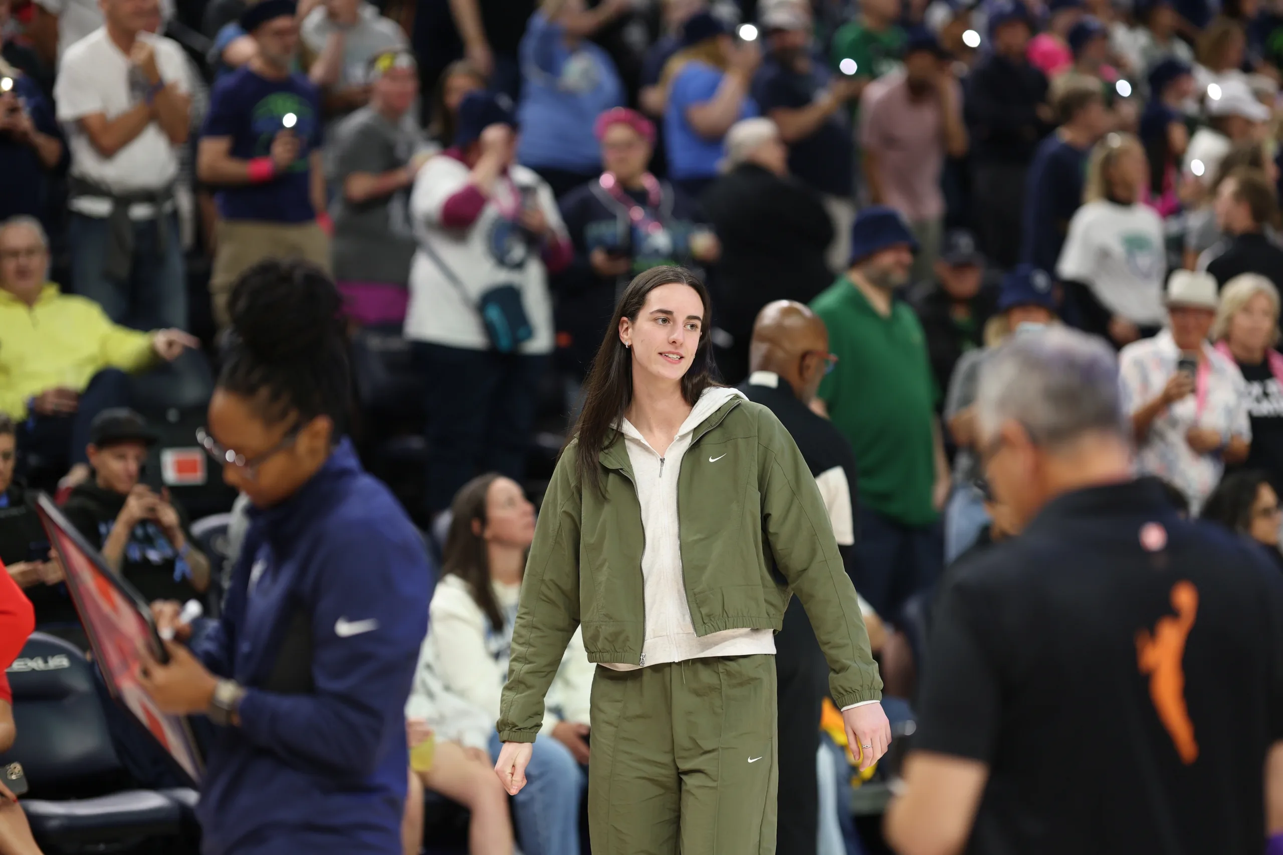 Open the featured image for Caitlin Clark Nike Signature Shoe Turns a Career Milestone Into a Brand Moment Caitlin Clark at an Indiana Fever game in 2025