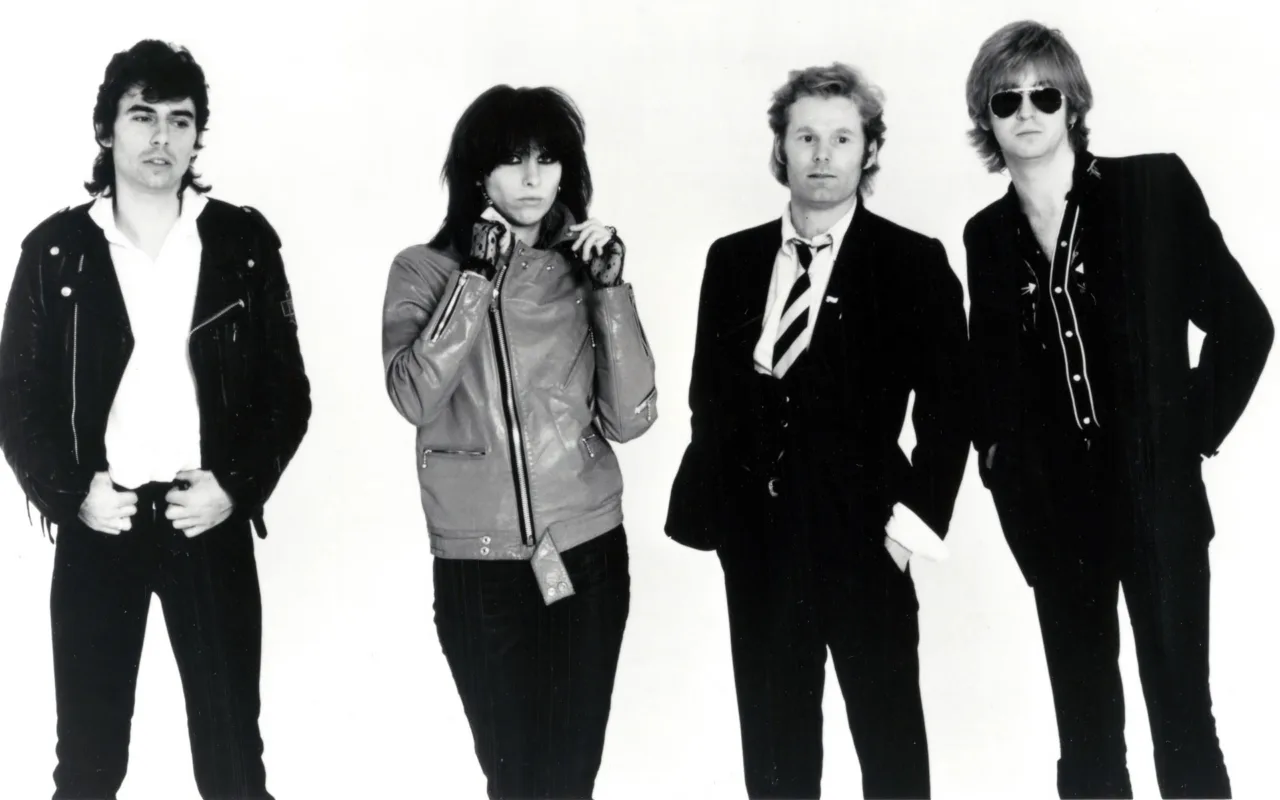 Chrissie Hynde with the Pretenders in a 1979 Sire Records publicity photo