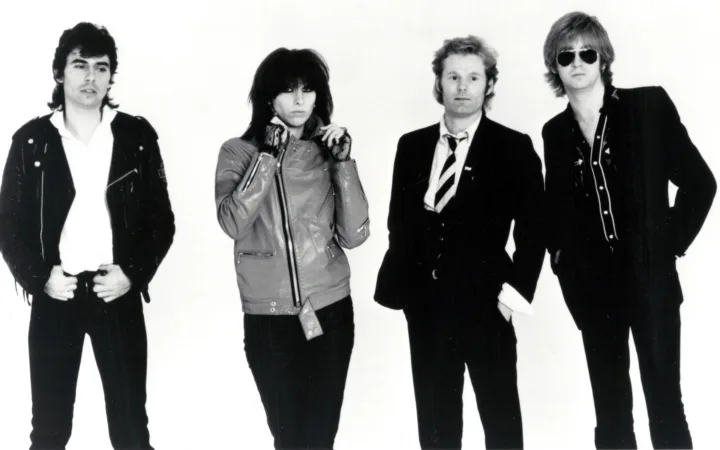 Chrissie Hynde with the Pretenders in a 1979 Sire Records publicity photo