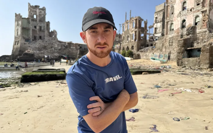 Travel creator Drew Binsky in Mogadishu, Somalia in December 2024