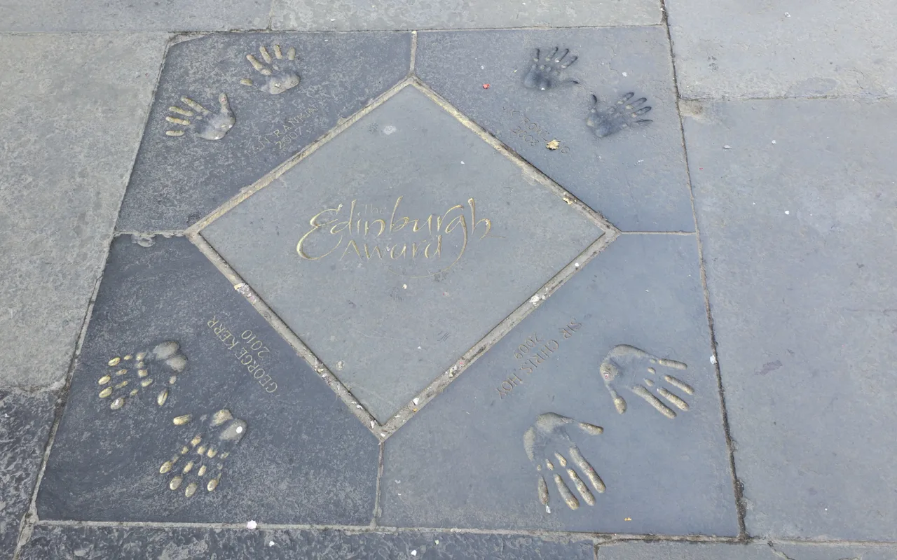 J.K. Rowling's Edinburgh Award handprints in Edinburgh