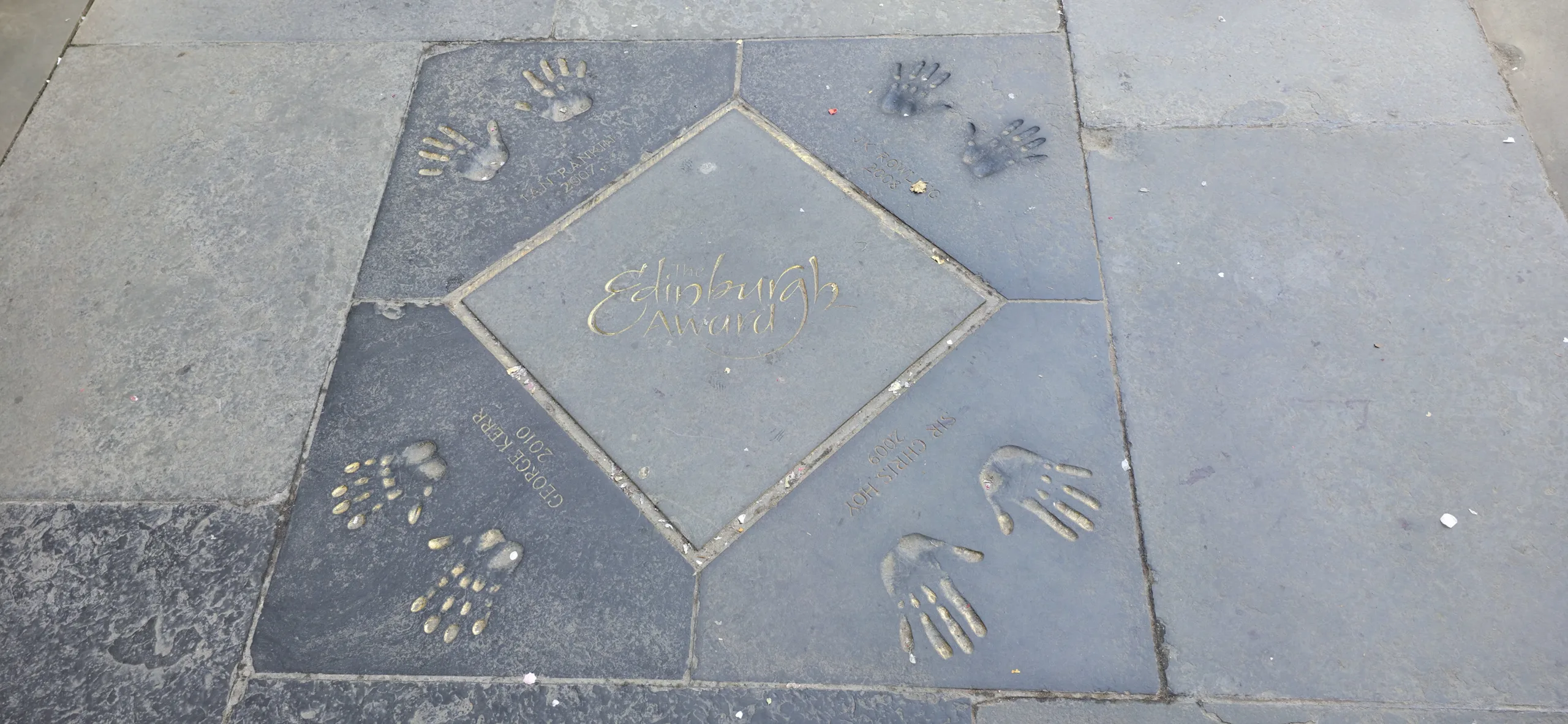 J.K. Rowling's Edinburgh Award handprints in Edinburgh