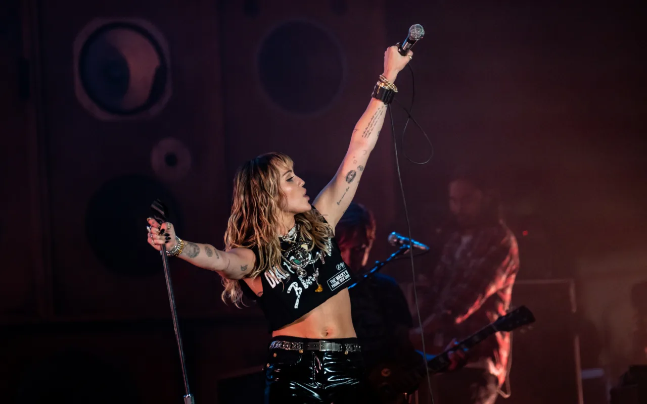 Miley Cyrus performing onstage at Primavera Sound in Barcelona in 2019