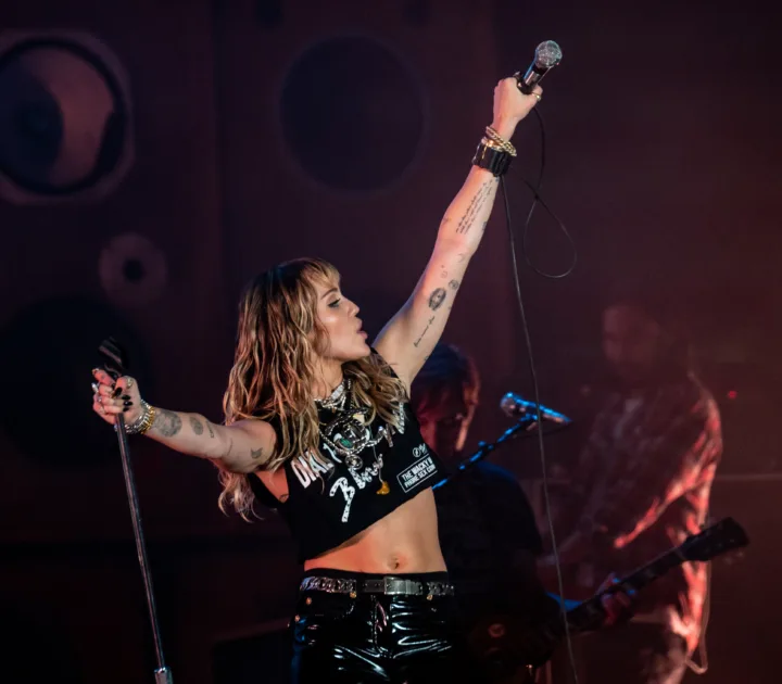 Miley Cyrus performing onstage at Primavera Sound in Barcelona in 2019