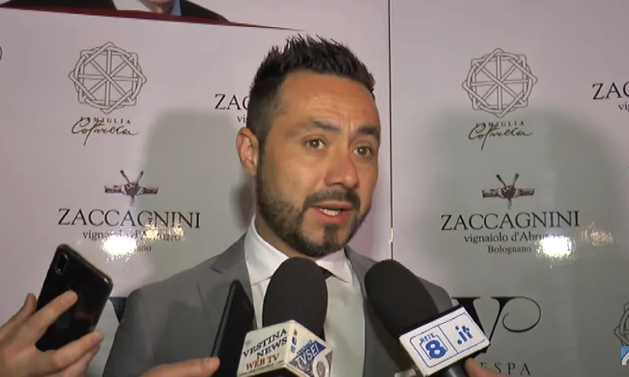 Roberto De Zerbi during a football interview