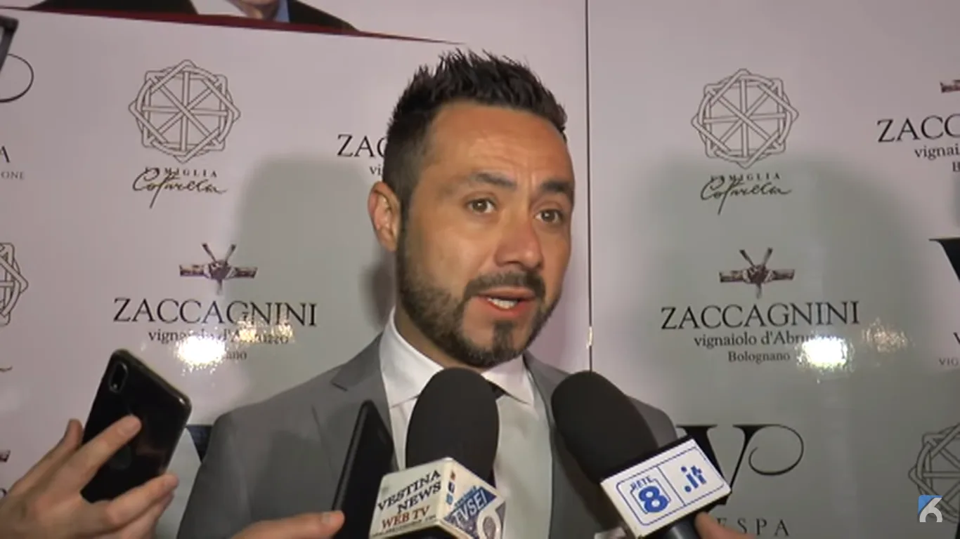 Roberto De Zerbi during a football interview