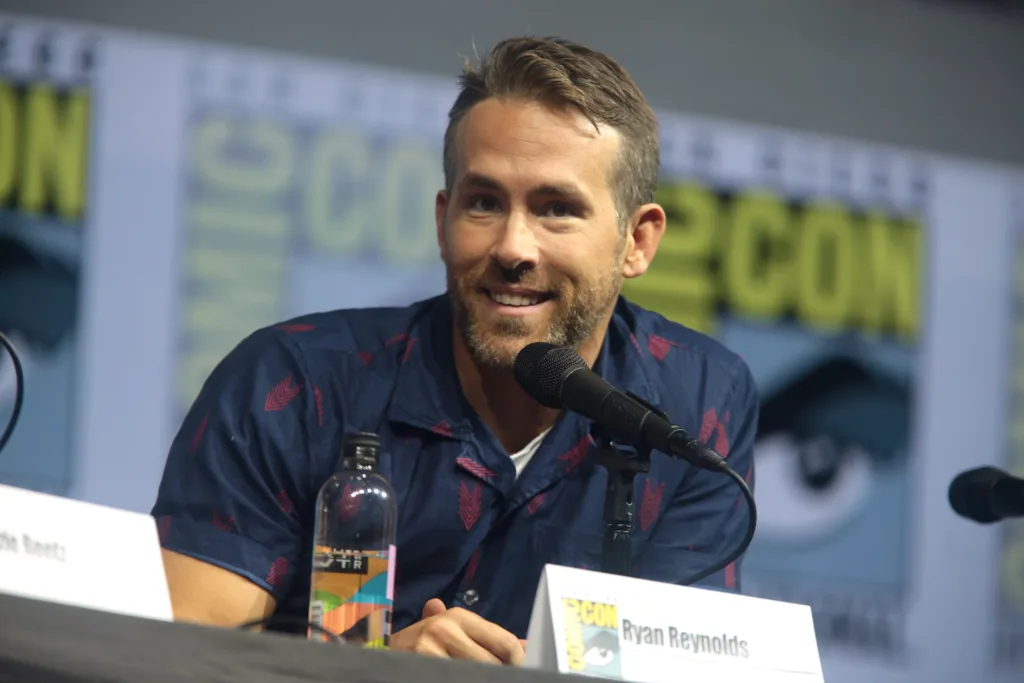Ryan Reynolds speaking at San Diego Comic-Con in 2018