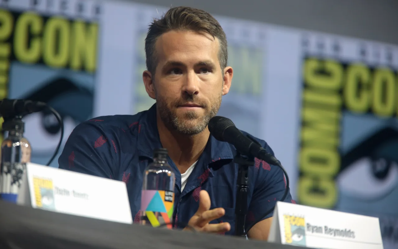 Ryan Reynolds speaking at San Diego Comic-Con in 2018