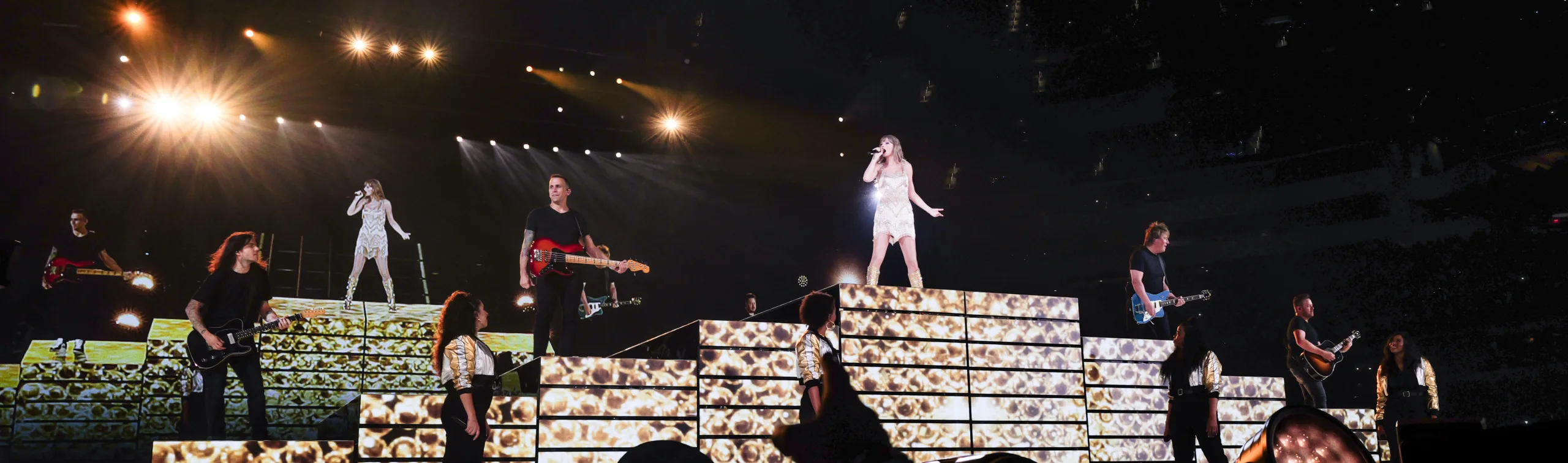 Open the featured image for Taylor Swift Net Worth 2026: How Music Ownership Built a $2 Billion Fortune Taylor Swift performing during the Fearless set of the Eras Tour at SoFi Stadium