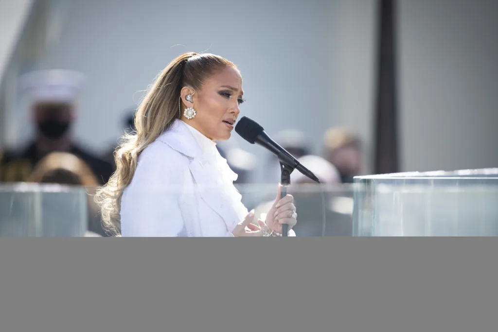 Jennifer Lopez performing at the U.S. Capitol in January 2021