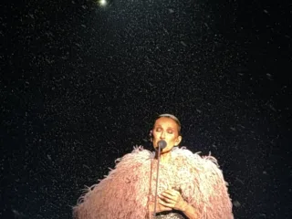 Celine Dion performing at La Plenitude Arena in Paris in 2026