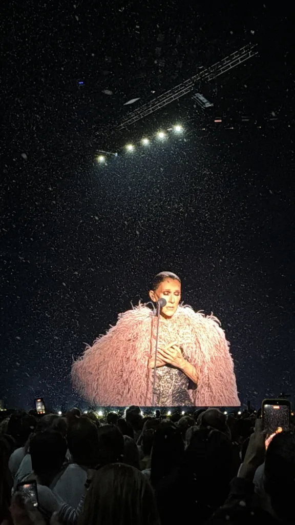 Celine Dion performing during her 2026 Paris residency