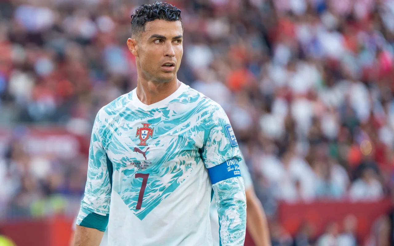 Cristiano Ronaldo playing for Portugal against Croatia at the 2026 FIFA World Cup