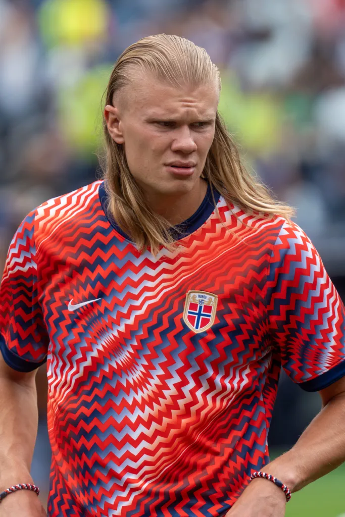 Erling Haaland playing for Norway against France at the 2026 FIFA World Cup