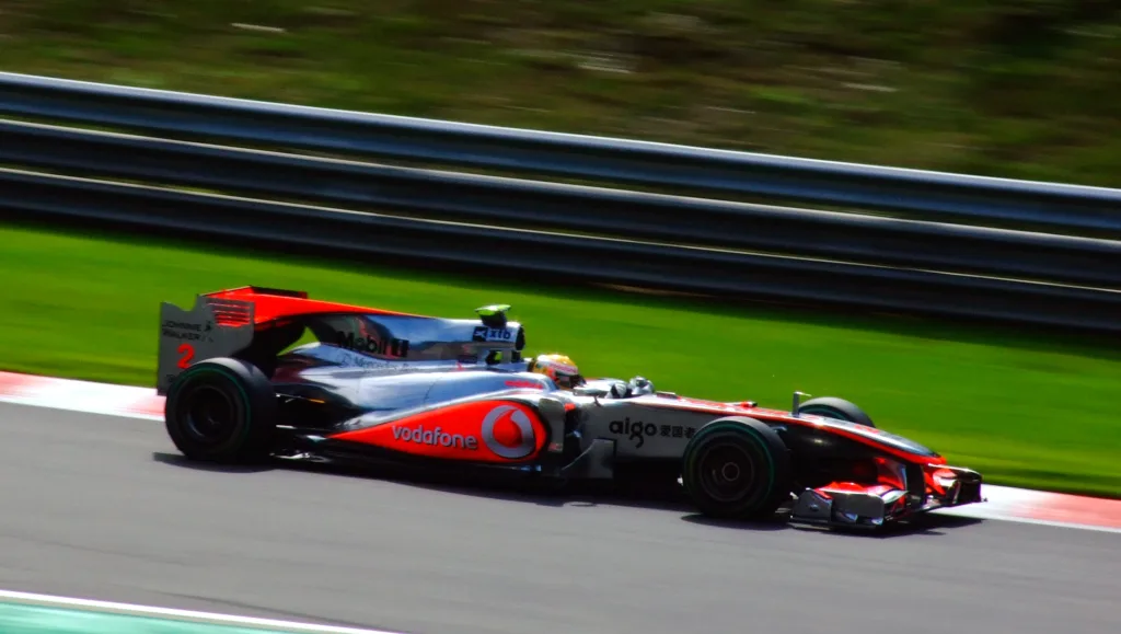 Lewis Hamilton driving the McLaren MP4-25 at the 2010 Belgian Grand Prix