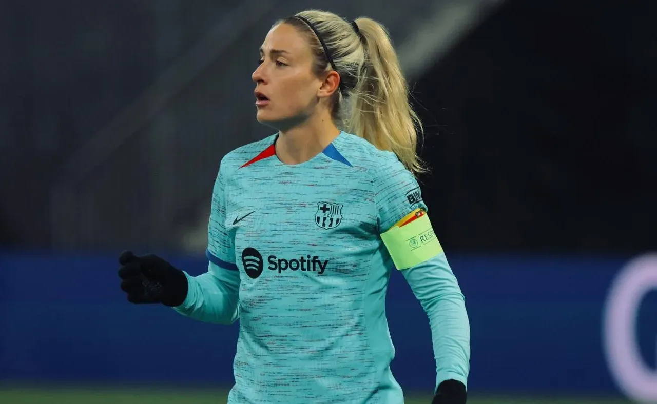 Alexia Putellas wearing Barcelona's captain armband against Brann in March 2024
