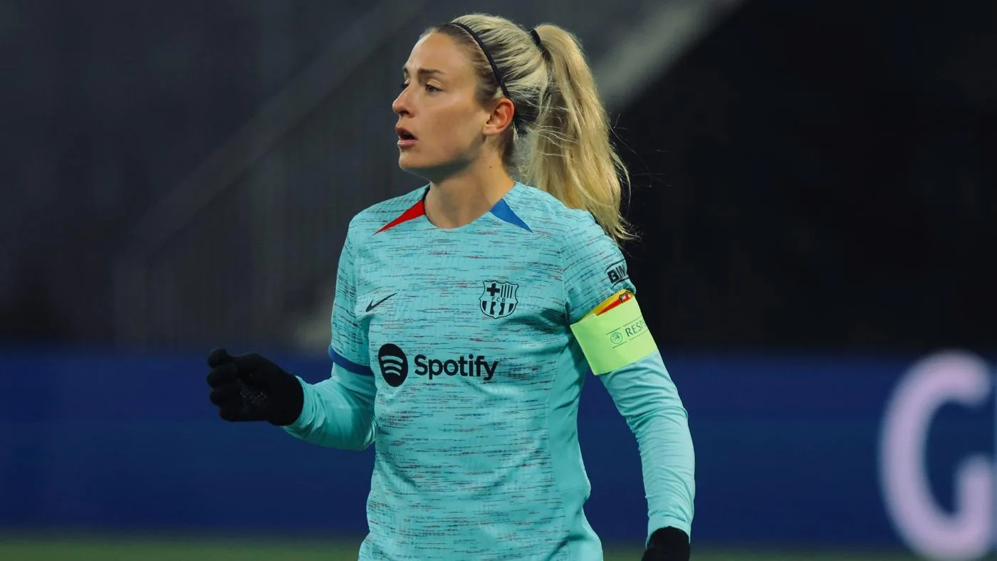 Alexia Putellas wearing Barcelona's captain armband against Brann in March 2024