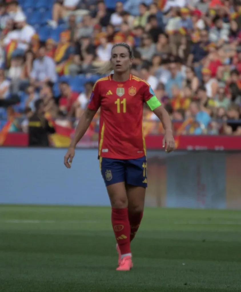 Alexia Putellas in Spain's red kit during a July 2024 qualifier