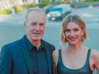 Bob Odenkirk on the left with Rhea Seehorn at the 53rd Saturn Awards in March 2026