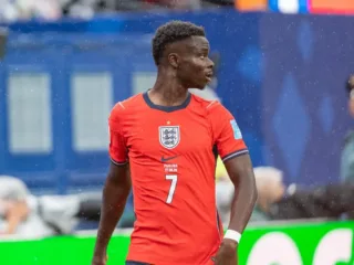 Bukayo Saka playing for England against Panama in June 2026