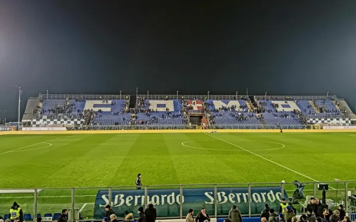 Stadio Giuseppe Sinigaglia stands in Como during a February 2025 match